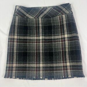 Eddie Bauer Black, Gray, and Red Plaid Mini Skirt Wool blend